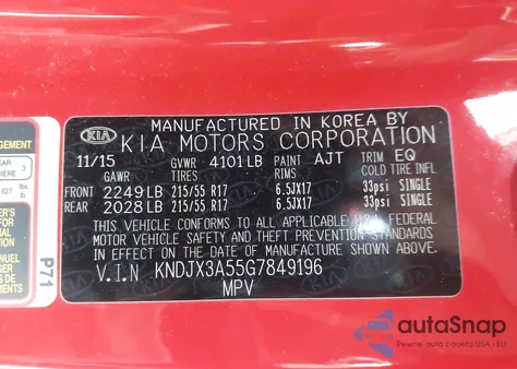 2016 Kia Soul ! из США, поврежденный, VIN KNDJX3A55G7849196